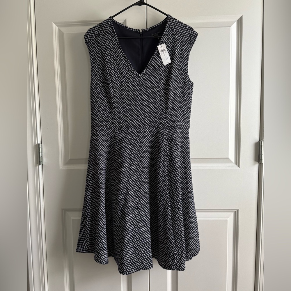 Ann Taylor Black and White Patterned Dress